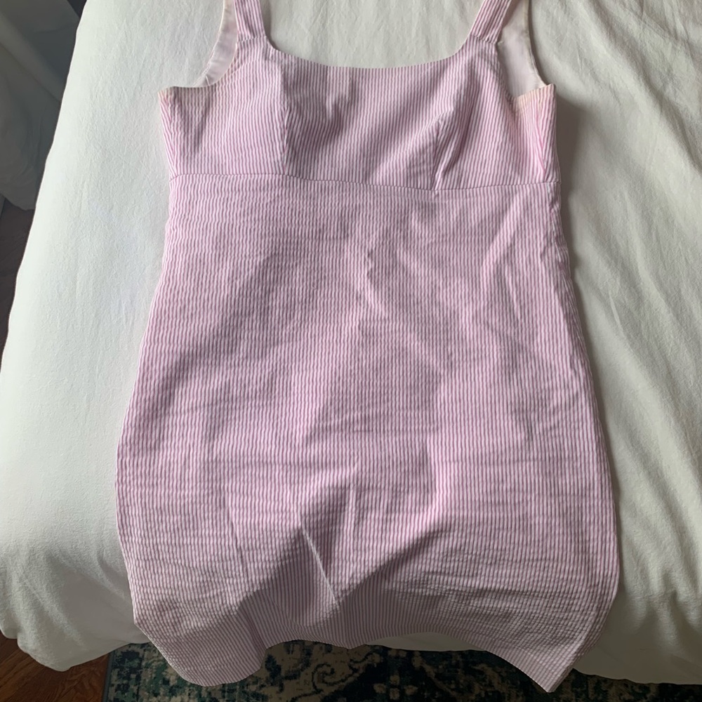 Pink Striped Sleeveless Dress